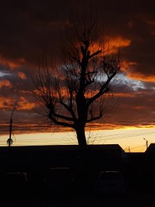 nori luminati de soare la apus